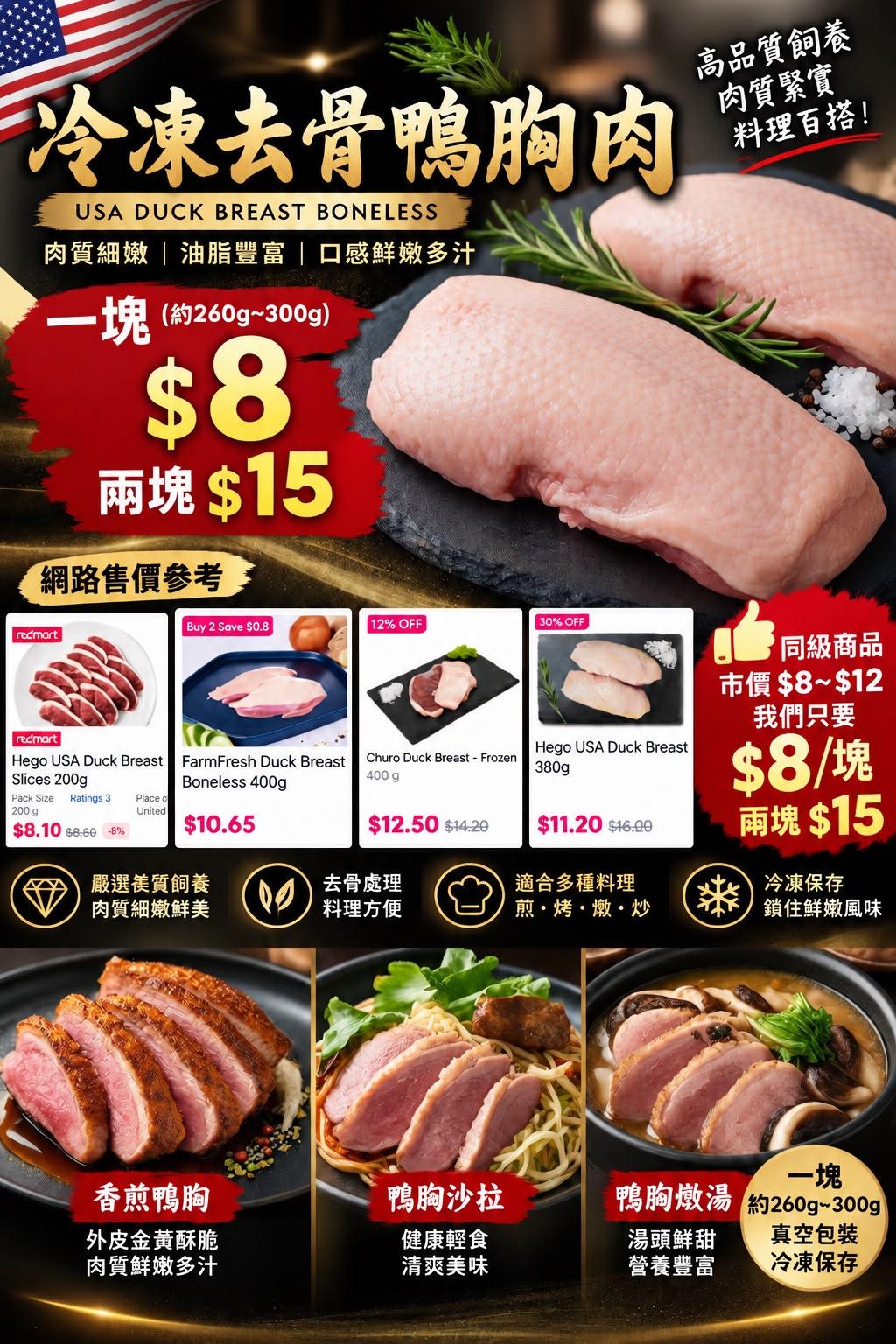 冷凍去骨鴨胸肉