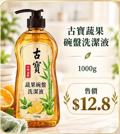古寶蔬果碗盤洗潔液 1000g